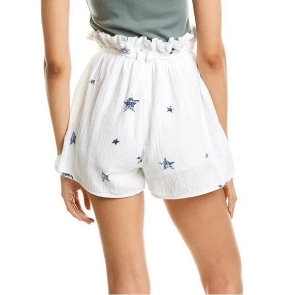Splendid Women’s Paperbag Star Gazer White Navy Blue Shorts Size XS - Picture 2 of 9